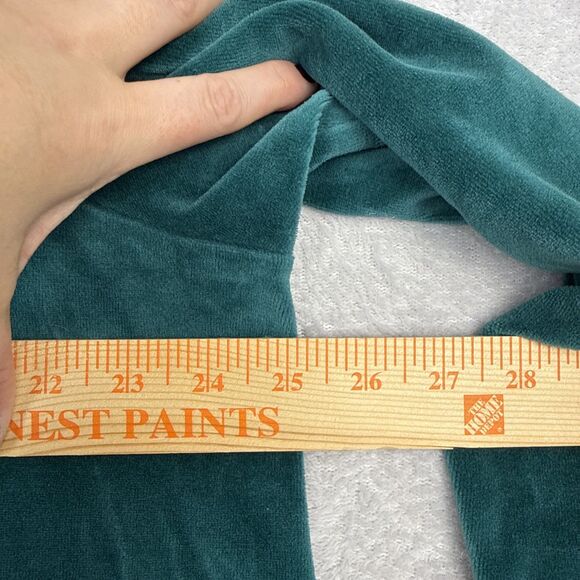 Susan Graver Velour Tunic Top Womens 2X Teal Green Split Neck Casual Cozy Winter - Picture 5 of 8